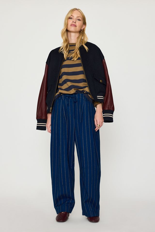 By Anthropologie Billie Brushed Check Barrel Trousers #2