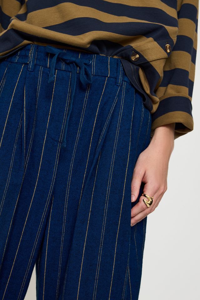 By Anthropologie Billie Brushed Check Barrel Trousers #3
