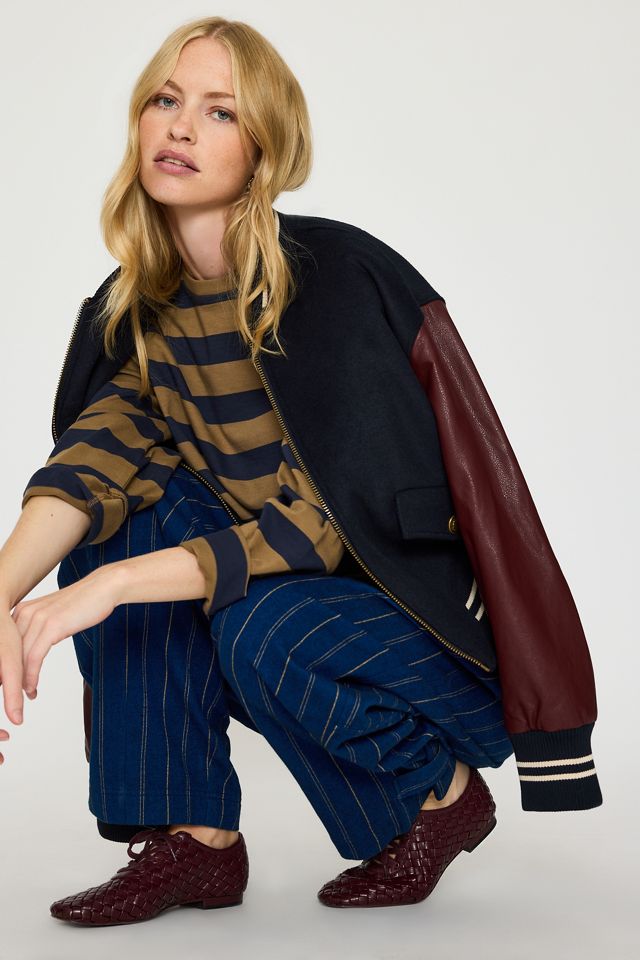 By Anthropologie Billie Brushed Check Barrel Trousers #5