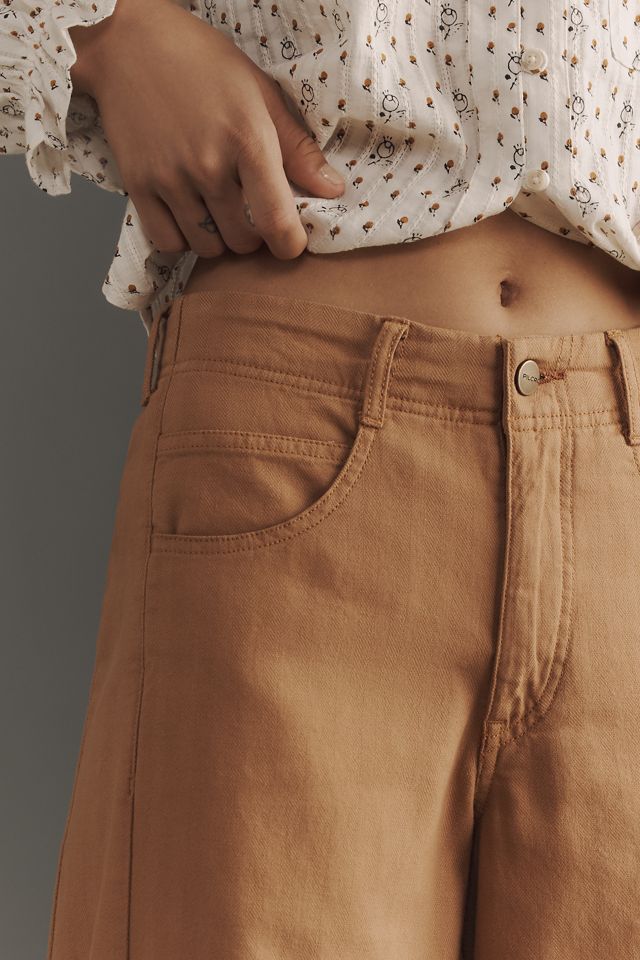 The Adi Mid-Rise Frayed Relaxed Flare Pants by Pilcro: Herringbone Edition #3