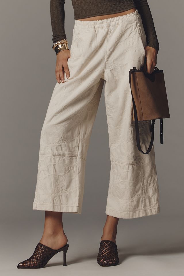 The Izzie Relaxed Pull-On Barrel Pants by Pilcro: Jacquard Edition