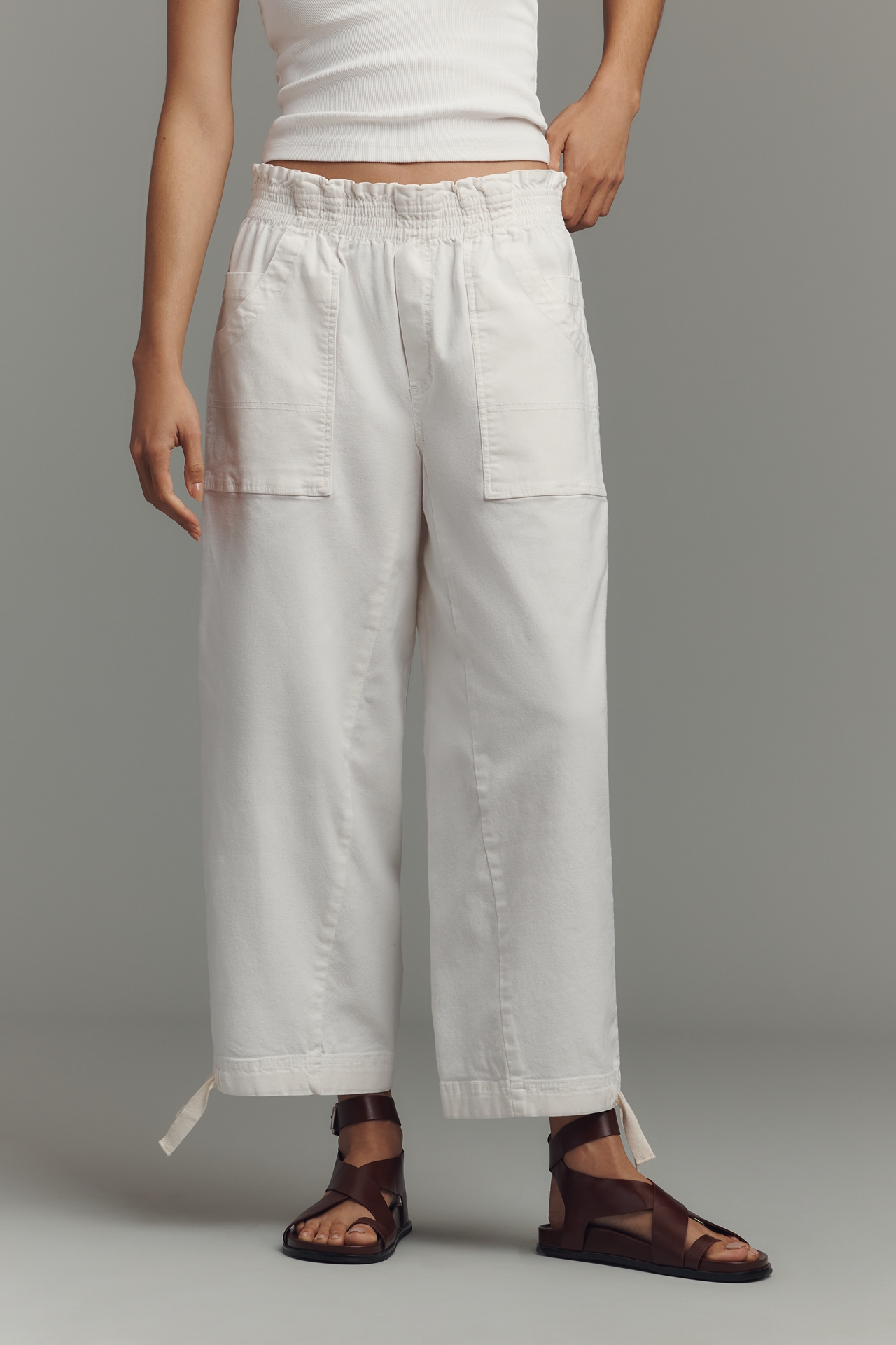Pilcro Cropped Wide-Leg Workwear Pants