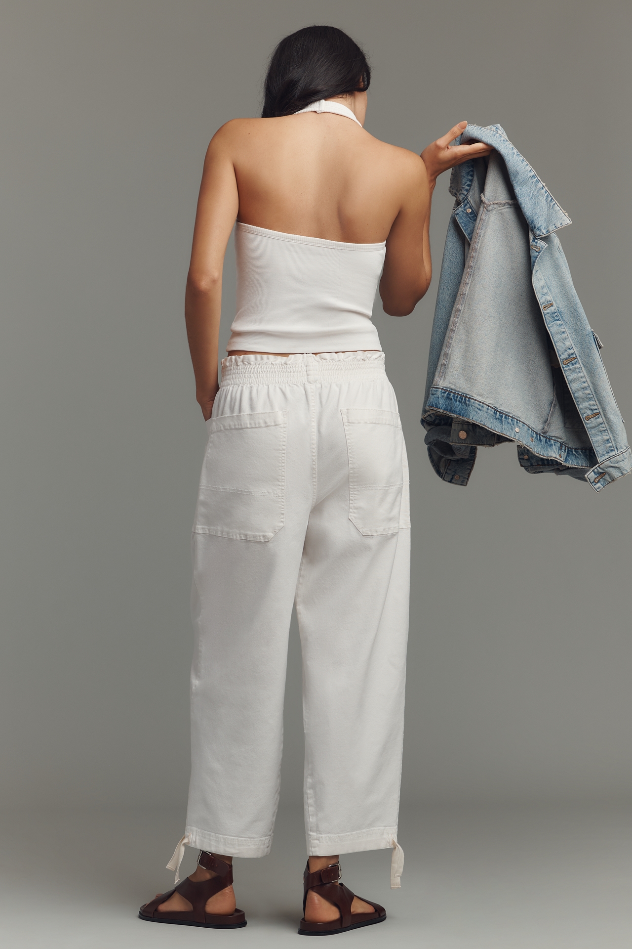 Pilcro Cropped Wide-Leg Workwear Pants
