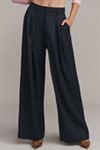 Maeve Linen Wide-Leg Trouser Pants