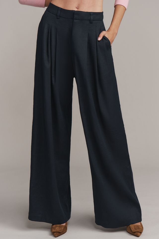 The Avery Linen Pleated Wide-Leg Trousers by Maeve #2