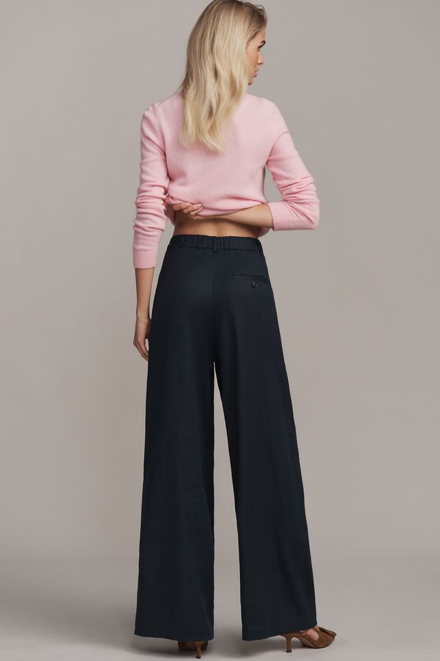 The Avery Linen Pleated Wide-Leg Trousers by Maeve #3