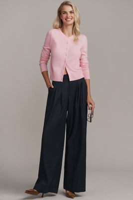 The Avery Linen Pleated Wide-Leg Trousers by Maeve