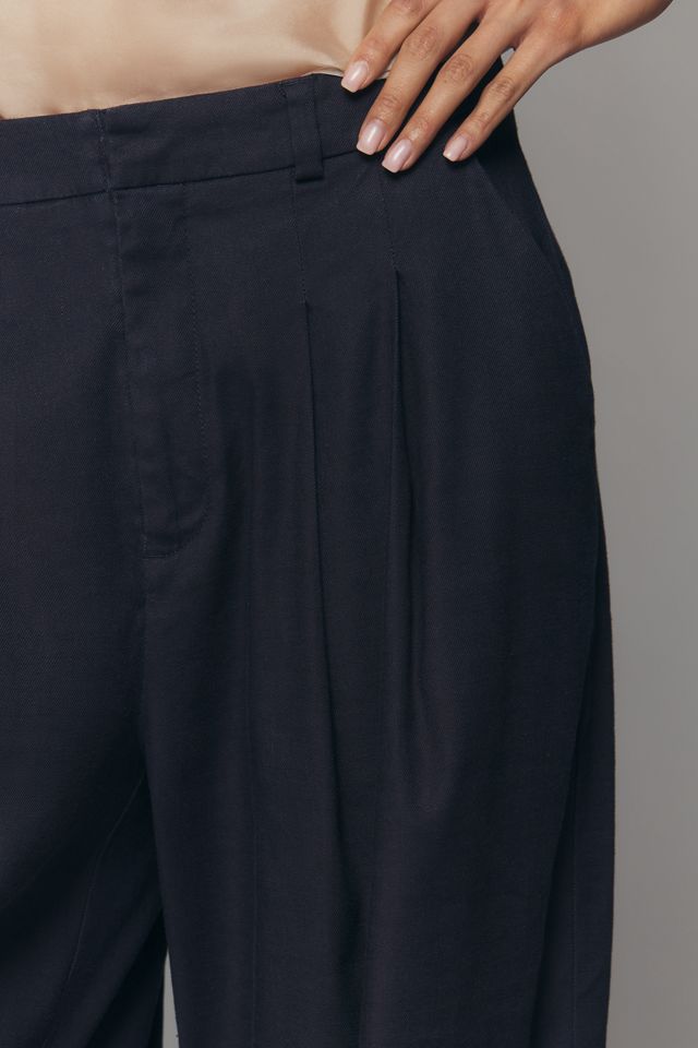 Avery European Linen Stretch Pleated Wide Leg Trousers #2