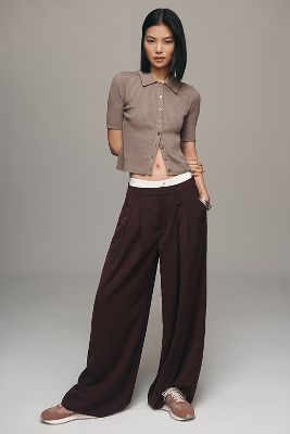 Shop Maeve The Avery Elastic-back Trousers By  Pants In Brown