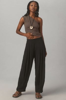 Shop By Anthropologie Pleated Balloon Pants In Black