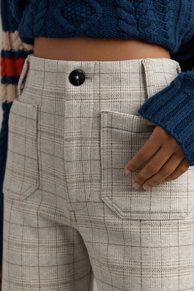 The Colette Cropped Wide-Leg Trousers by Maeve: Knit Plaid Edition #2