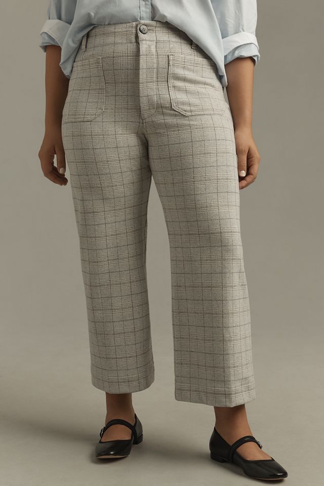 The Colette Knit Plaid Crop Wide-Leg Pants by Maeve #5