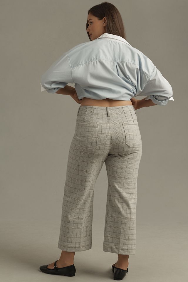 The Colette Knit Plaid Crop Wide-Leg Pants by Maeve #6