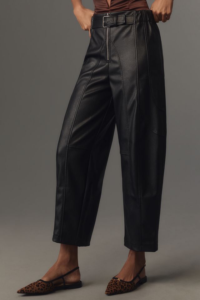 Pantalones Barrel Con Cinturón de Anthropologie #1