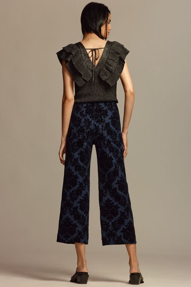 The Colette Floral Ponte Crop Wide-Leg Pants by Maeve #2