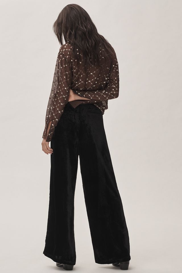 By Anthropologie Wide-Leg Velvet Pants #3