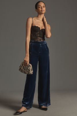 BY ANTHROPOLOGIE WIDE-LEG VELVET PANTS 