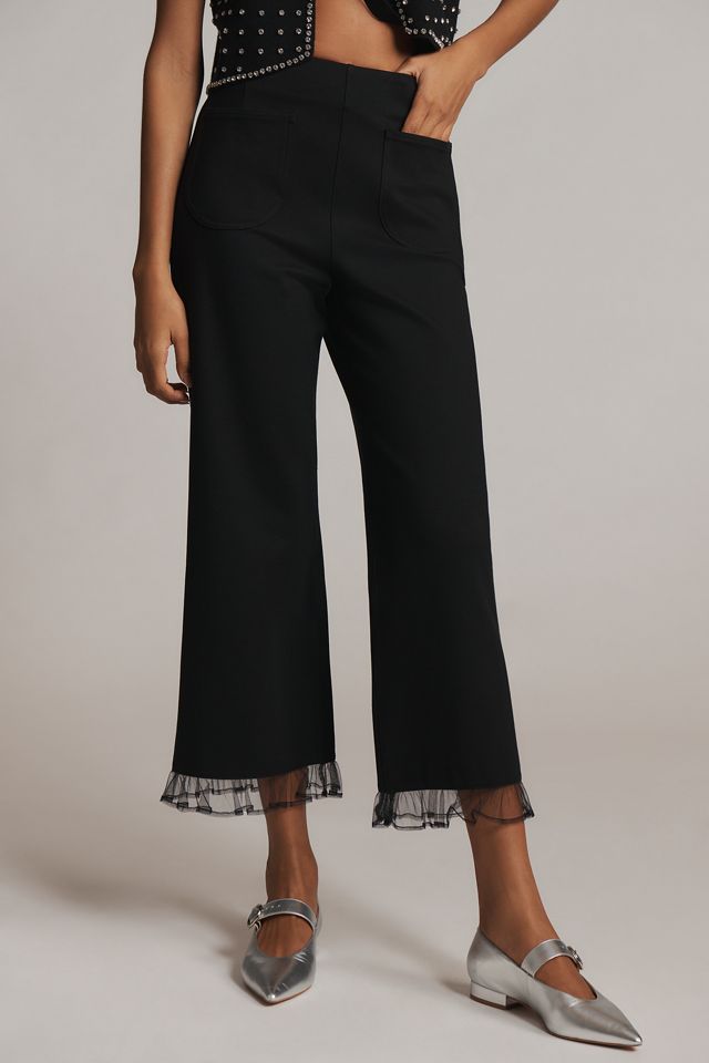 The Colette Ruffle-Hem Crop Wide-Leg Pants by Maeve #3