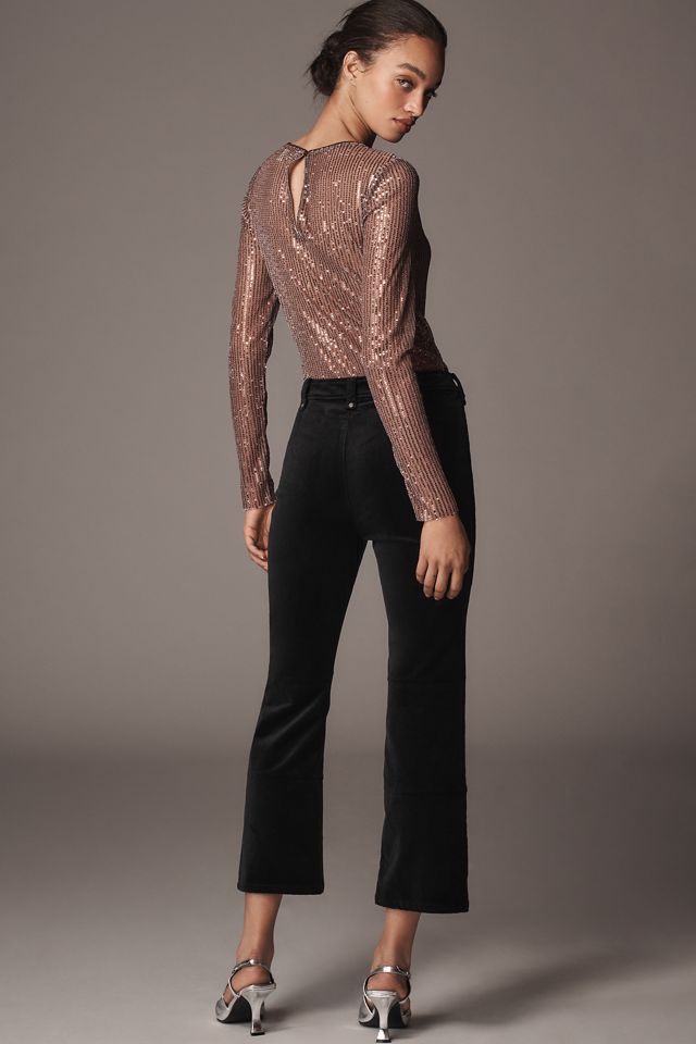 Pilcro Solid Velvet Moto Crop Pants #2