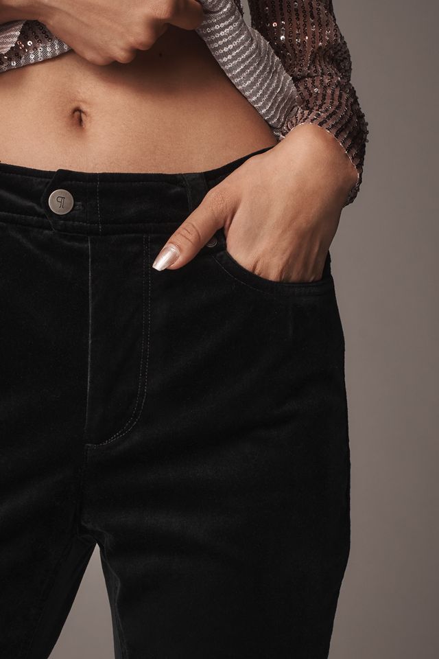 Pilcro Solid Velvet Moto Crop Pants #3