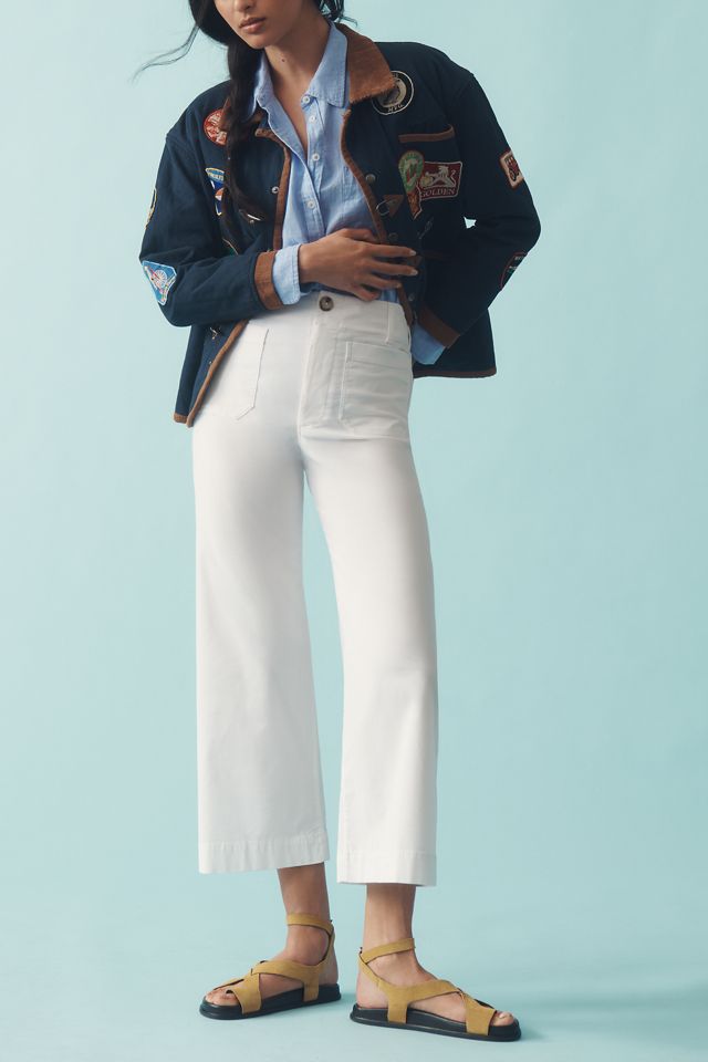 The Colette Cropped Wide-Leg Trousers by Maeve: Embroidered Edition  #2