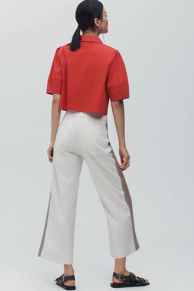 The Ettie High-Rise Crop Wide-Leg Pants by Maeve: Bold Stripe Edition #2