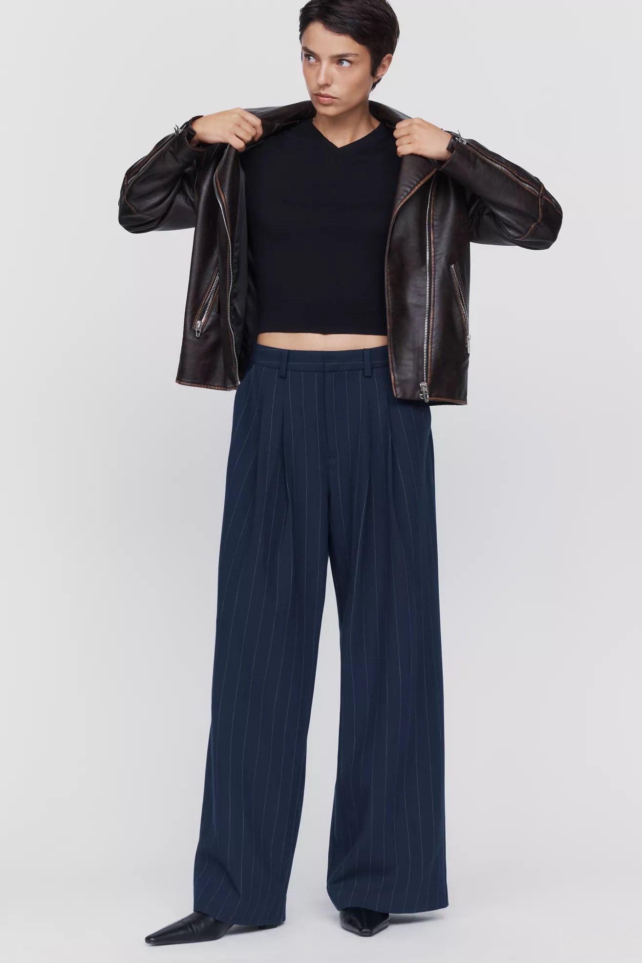 Avery Elastic-Back Trousers by Maeve