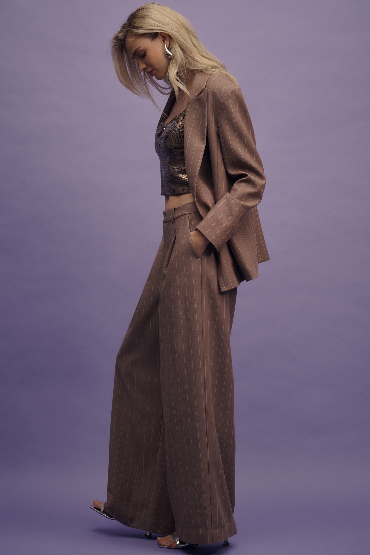 The Avery Pleated Wide-Leg Trousers by Maeve ​