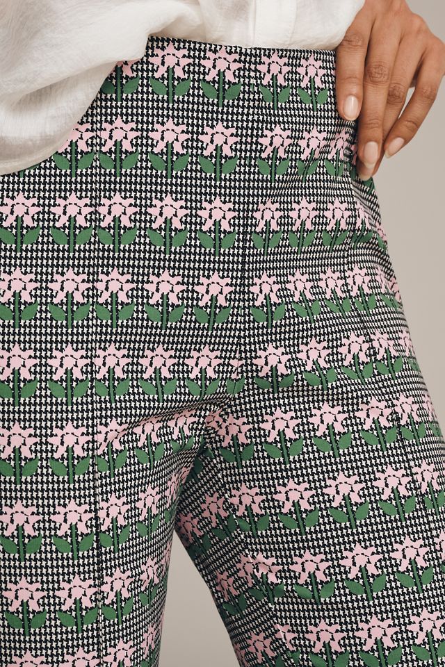 The Margot Kick-Flare Crop Pants by Maeve: Floral Houndstooth Edition #1