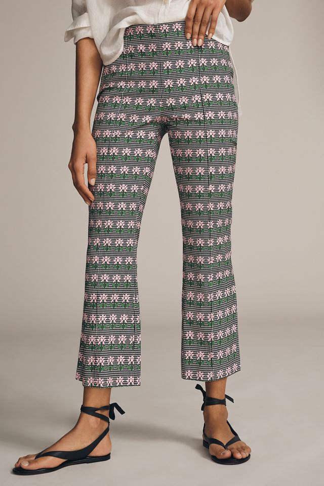 The Margot Kick-Flare Crop Pants by Maeve: Floral Houndstooth Edition #2