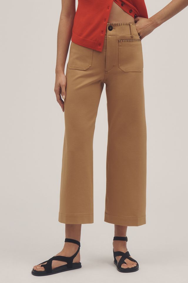 The Colette Whipstitch Crop Wide-Leg Pants by Maeve #1