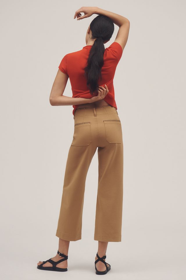 The Colette Whipstitch Crop Wide-Leg Pants by Maeve #2