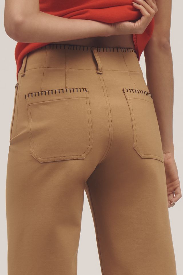 The Colette Whipstitch Crop Wide-Leg Pants by Maeve #3