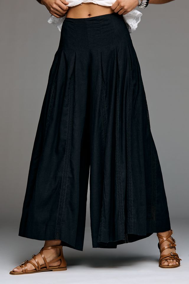 By Anthropologie Linen Blend Pleated Wide-Leg Pants #1