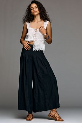 Farm Rio x Anthropologie Linen Blend Daisy Wide-Leg Pants