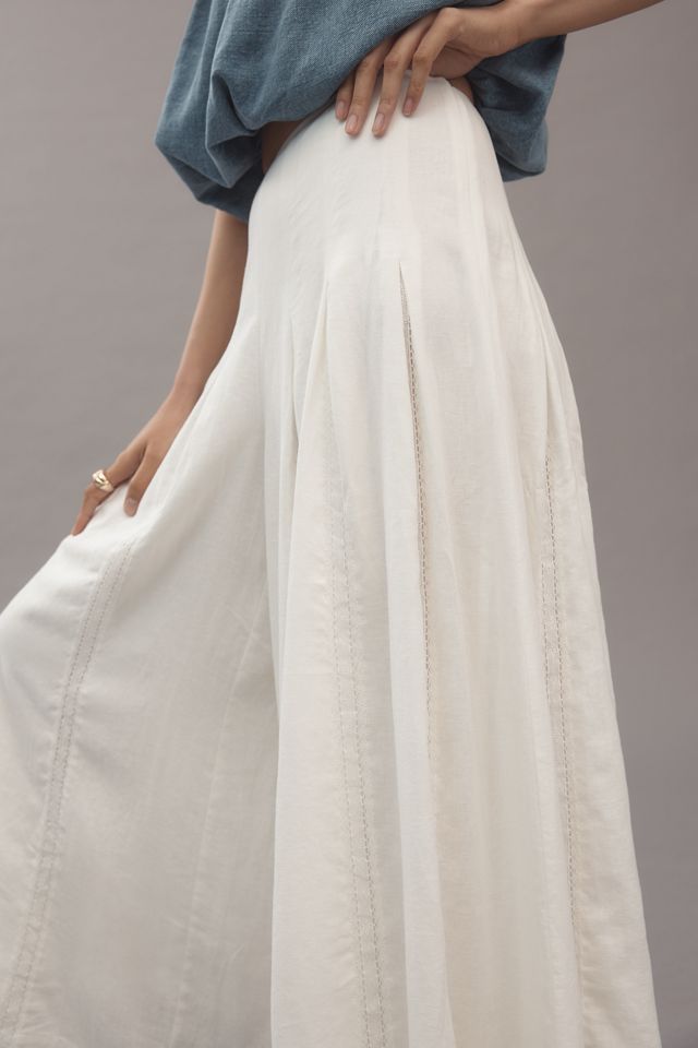 By Anthropologie Linen Blend Pleated Wide-Leg Pants #3