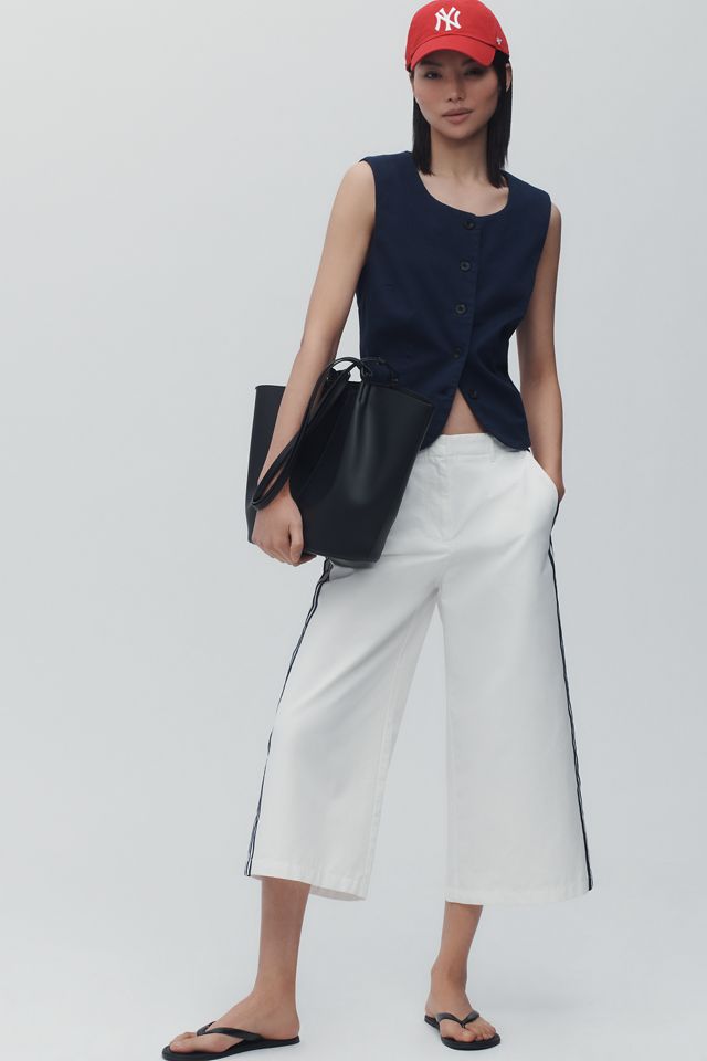 Maeve Side-Stripe Gaucho Pants #1