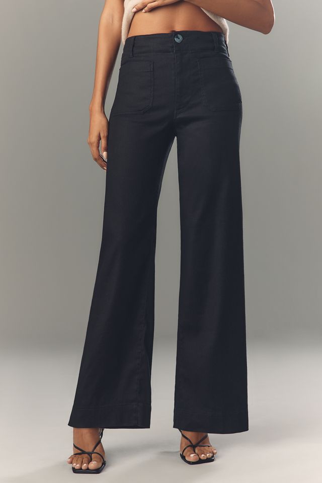 The Colette Linen Full-Length Wide-Leg Pants by Maeve #1