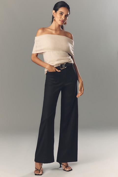 The Colette Linen Full-Length Wide-Leg Pants by Maeve
