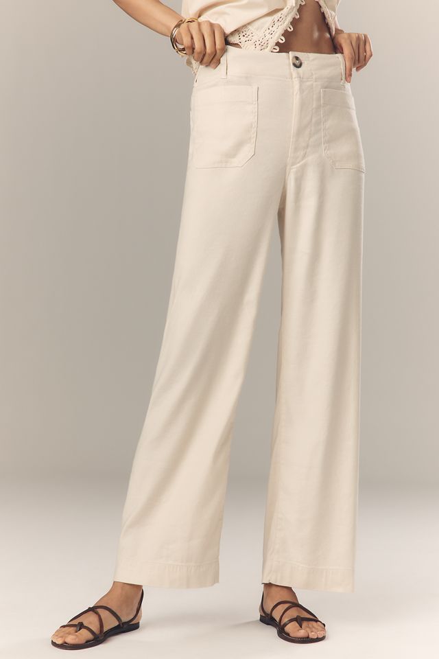 The Colette Linen Full-Length Wide-Leg Pants by Maeve #1