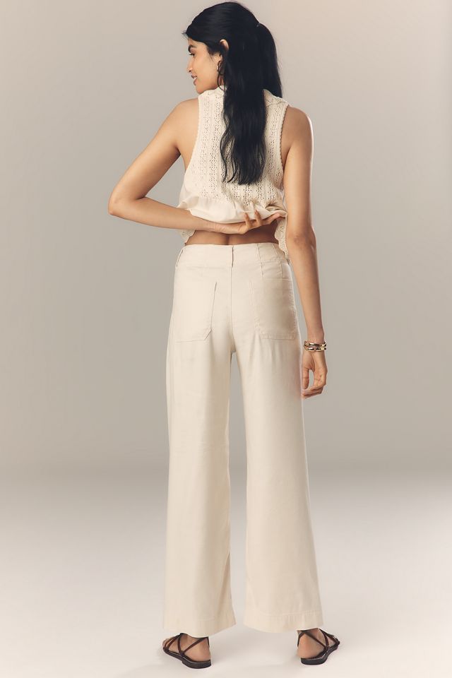 The Colette Linen Full-Length Wide-Leg Pants by Maeve #2