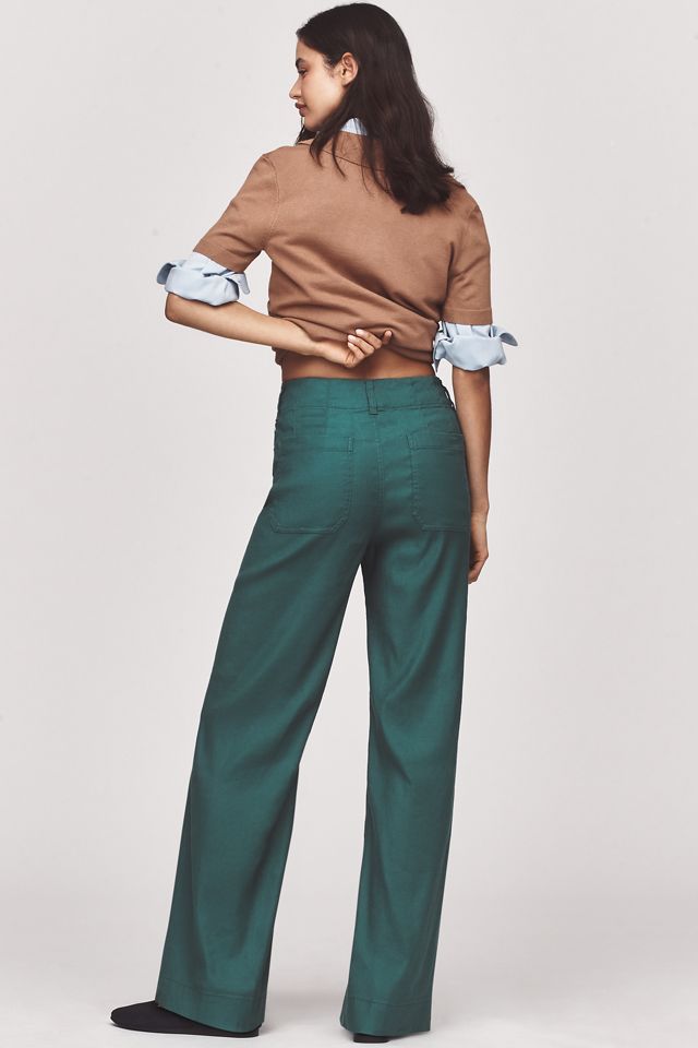 The Colette Linen Full-Length Wide-Leg Pants by Maeve #2