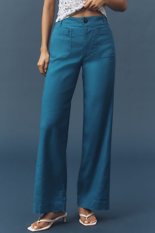 The Colette Linen Full-Length Wide-Leg Pants by Maeve