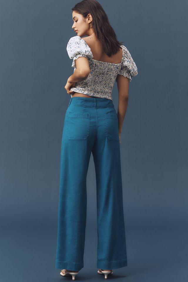 The Colette Linen Full-Length Wide-Leg Pants by Maeve #2