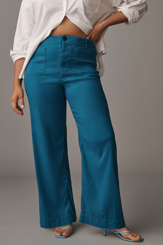 The Colette Linen Full-Length Wide-Leg Pants by Maeve #4