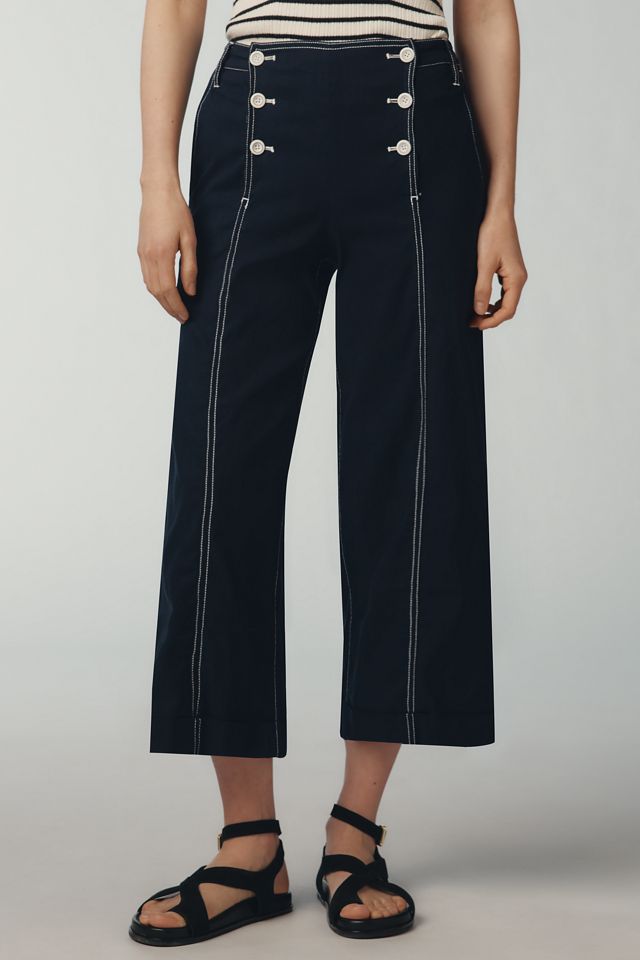 Maeve High-Rise Sailor Crop Barrel Pants #1