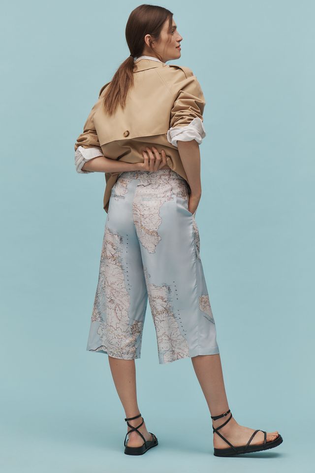 Maeve Draped Printed Gaucho Pants #2