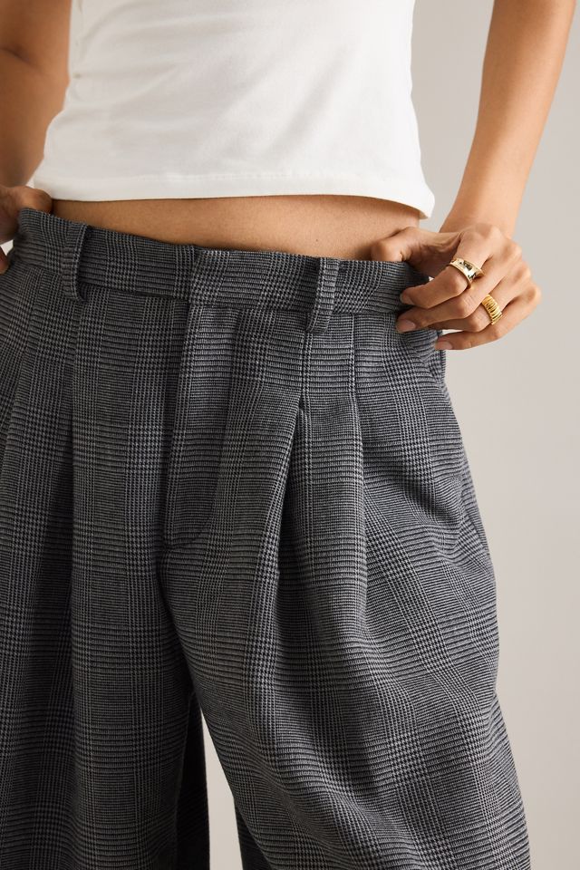 The Avery Houndstooth Pleated Wide-Leg Trousers by Maeve #6