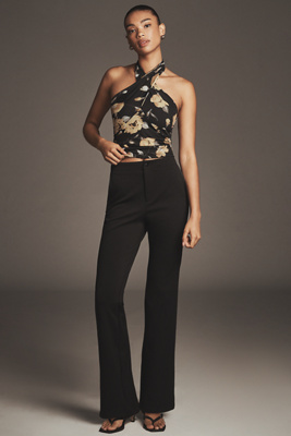 Maeve Easy Slim Bootcut Pants In Black