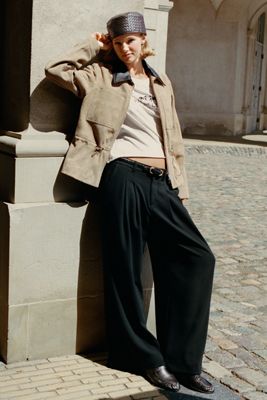 Avery Wide-Leg Pleated Trousers by Maeve